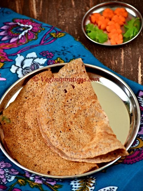  Instant Ragi Oat Dosai ~ Nachani dosa ~ Savory Indian finger millet and oat crepes