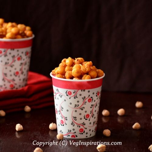 Low Fat Crunchy Roasted Chickpeas- Masala chana