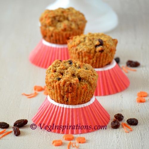 Egg Free Carrot Raisin Oat Bran Muffins