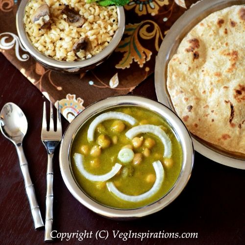 Chana Palak-Chickpeas and Spinach curry