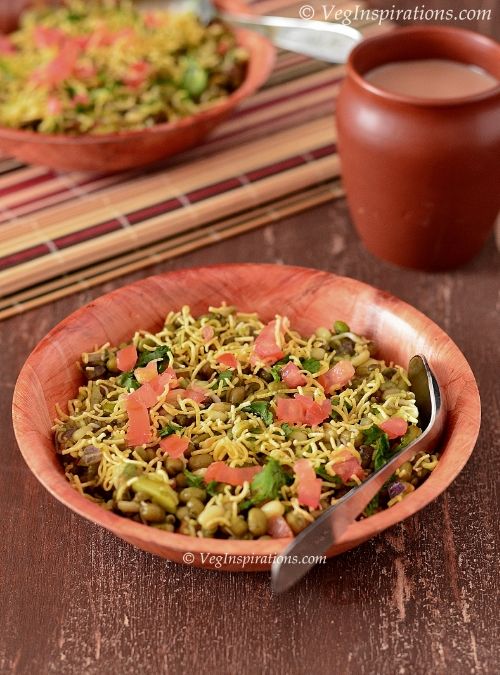 Sprouted Mung Bhel ~ Moong Bhel Puri ~ Sprouted Mung Bean Salad | Veg Inspirations