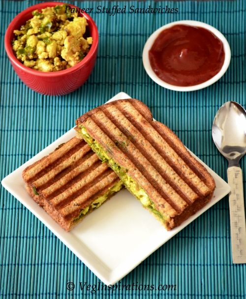  Paneer Stuffed Sandwich-Indian Cottage curry stuffed sandwich