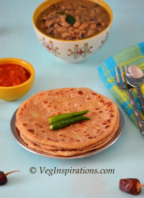  Aloo Paratha-Indian flat bread stuffed with spiced potatoes
