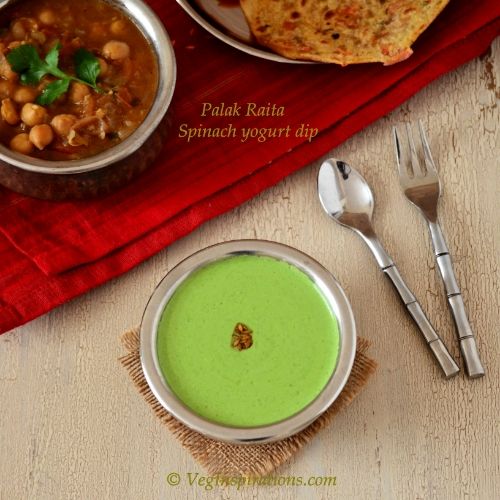 Palak Raita-Spinach in Yogurt Salad/ Dip