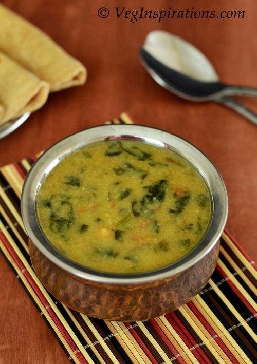 Dhal pinni ~ Mixed dhal with palak ~ Vegan lentil spinach curry | Veg Inspirations