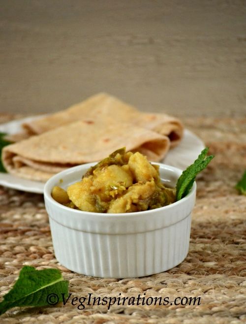 Potato with anaheim pepper curry ~ Aloo ki subzi