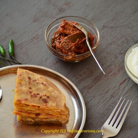 Mixed Vegetable Paratha ~ Indian Flat bread stuffed with veggies | Veg Inspirations