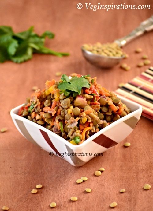 Mediterranean Lentil Salad ~ Saboot Masoor dhal salad | Veg Inspirations 