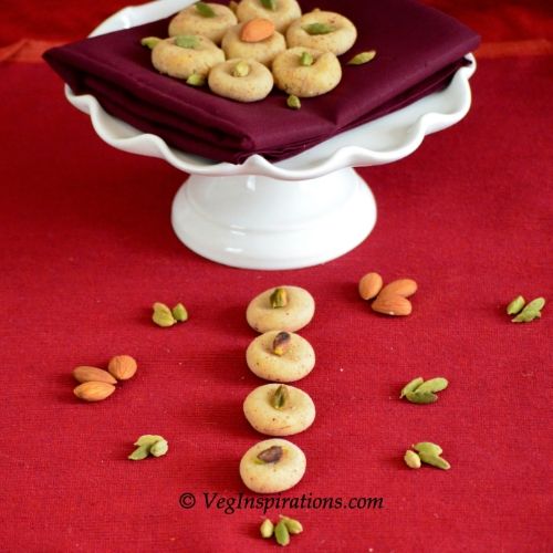 2 min microwave Badam Pedha ~ Quick and Easy Indian almond fudge | Veg Inspirations