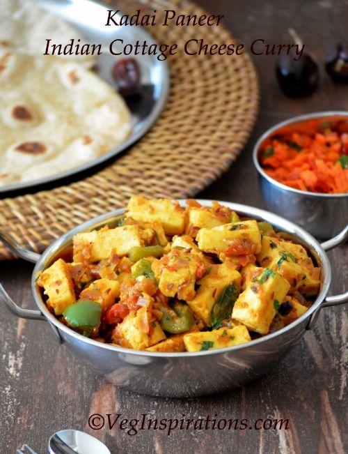 Easy Kadai Paneer ~ Indian cottage cheese curry ~ With stepwise pictures