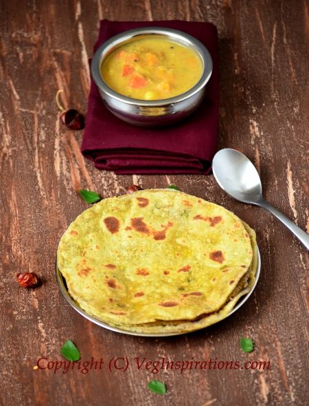 Avocado Roti/Indian wheat flat bread with avocado