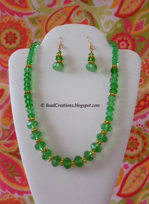 Green Crystal Necklace set