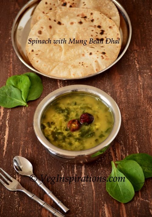 Palak Mung Dhal- Spinach with mung bean lentil dhal