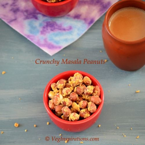 Microwave Masala Peanuts ~ Crunchy Peanut Snack