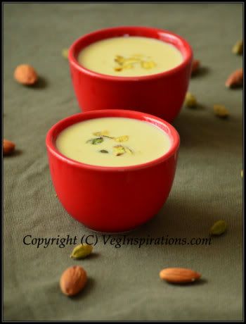Badam Kheer ~ Payasam ~Indian dessert made with almonds| VegInspirations