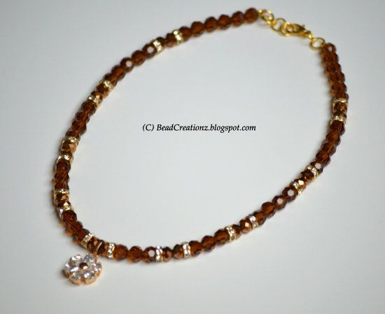 Browncrystalnecklacewithflowerpendant resized