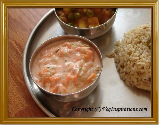 Carrot Cucumber Raita~Indian style yogurt based salad