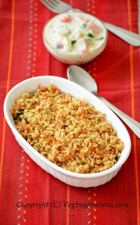 Carrot coconut rice ~ Gajarwale chawal | Veg Inspirations