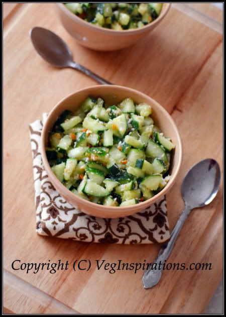 Cucumber salad with peanuts and sesame