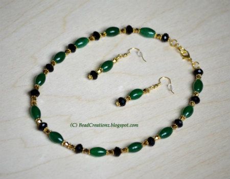 Green jade necklace set