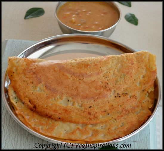 Dosa with methi leaves- Savory Indian crepes with oatmeal and fenugreek leaves