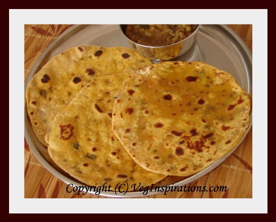 Methi Thepla~Fenugreek flavored Indian flat bread