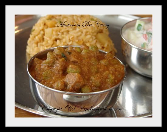 Mushroom Peas Curry ~ Khumb Matar Ki Sabzi