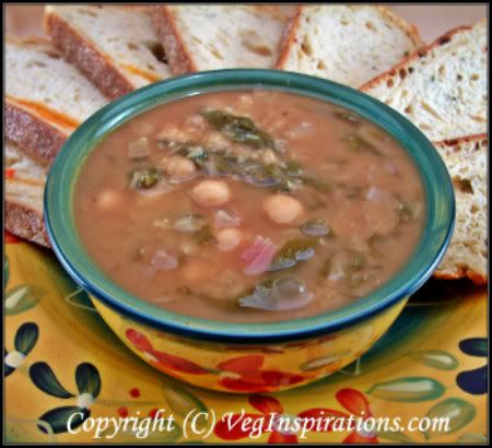 Red swiss chard and Chickpeas soup