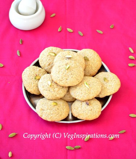 Saffron and Cardamom flavored sprouted wheat cookies