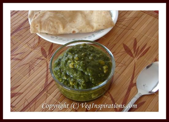 Spinach with Peanut curry- Palakachi Patal Bhaji