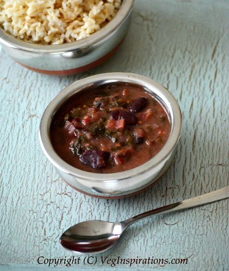 Swiss chard with Red Kidney Bean curry | Veg Inspirations