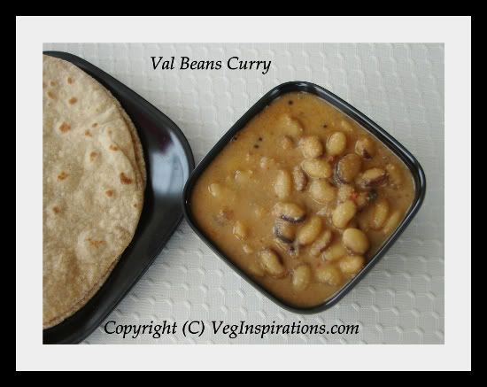 Vaal beans curry ~ Hyacinth beans in peanut gravy curry