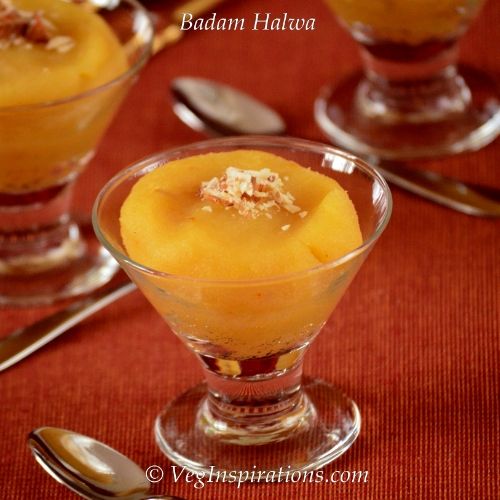 Badam Halwa ~ Indian almond fudge | Veg Inspirations