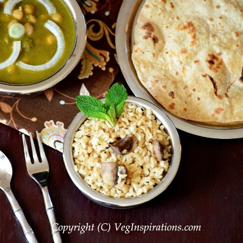 Mushroom Rice- Mushroom pulao