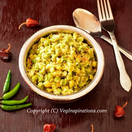 Cabbage Green Peas Curry ~ Band gobi subzi ~ Muttaikos poriyal