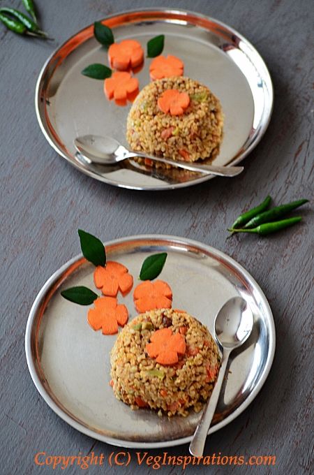 Oatmeal Upma-Savory snack made with steel cut oats