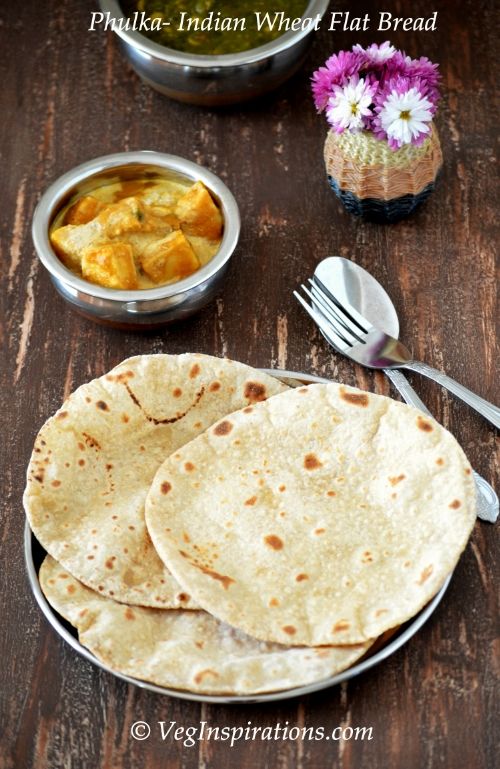 Phulka-Easy two ingredient Indian wheat flat bread