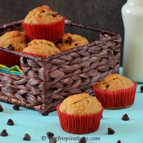  Vegan Apple Banana Choco Chip Muffins