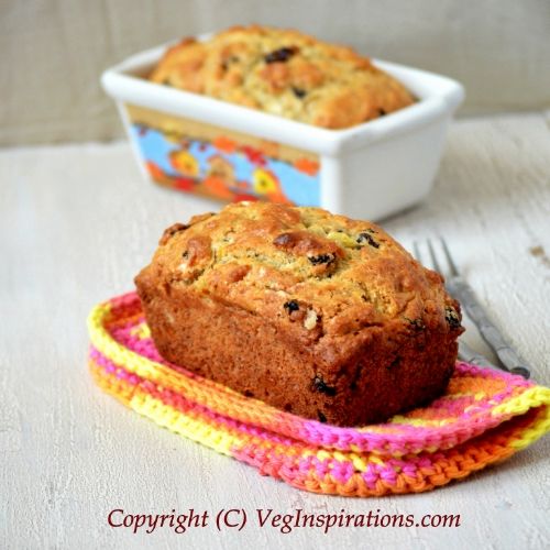 Egg Free and Butter Free Banana Raisin Bread