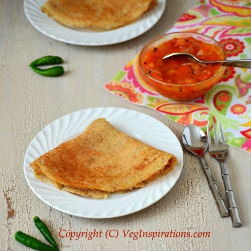 Quinoa Oat Adai- Dhal Dosa-Savory Indian crepe with lentils and quinoa