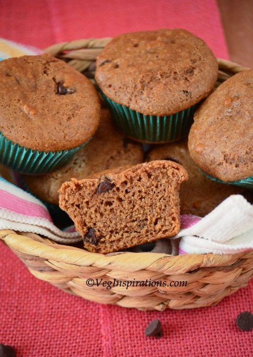 Egg Free Mocha Chocolate Chip Wheat Muffins