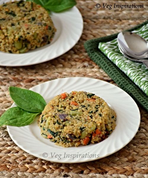 Quinoa Pulao ~ Spinach Quinoa | Veg Inspirations