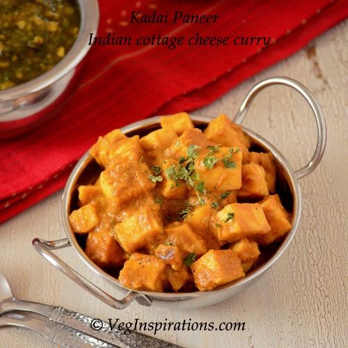 Kadai Paneer ~ Indian cottage cheese curry ~ With stepwise pictures
