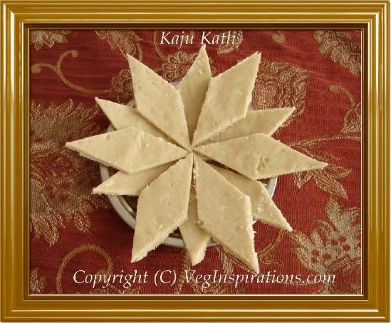 Kaju Katli~Kaju Burfi~Indian Cashew Fudge