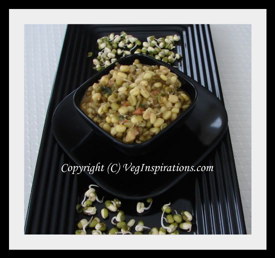 Sprouted Mung bean curry~Moong curry