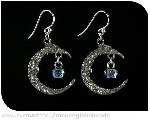 Серьги №11. Месяц. http://www.livemaster.ru/item/363393