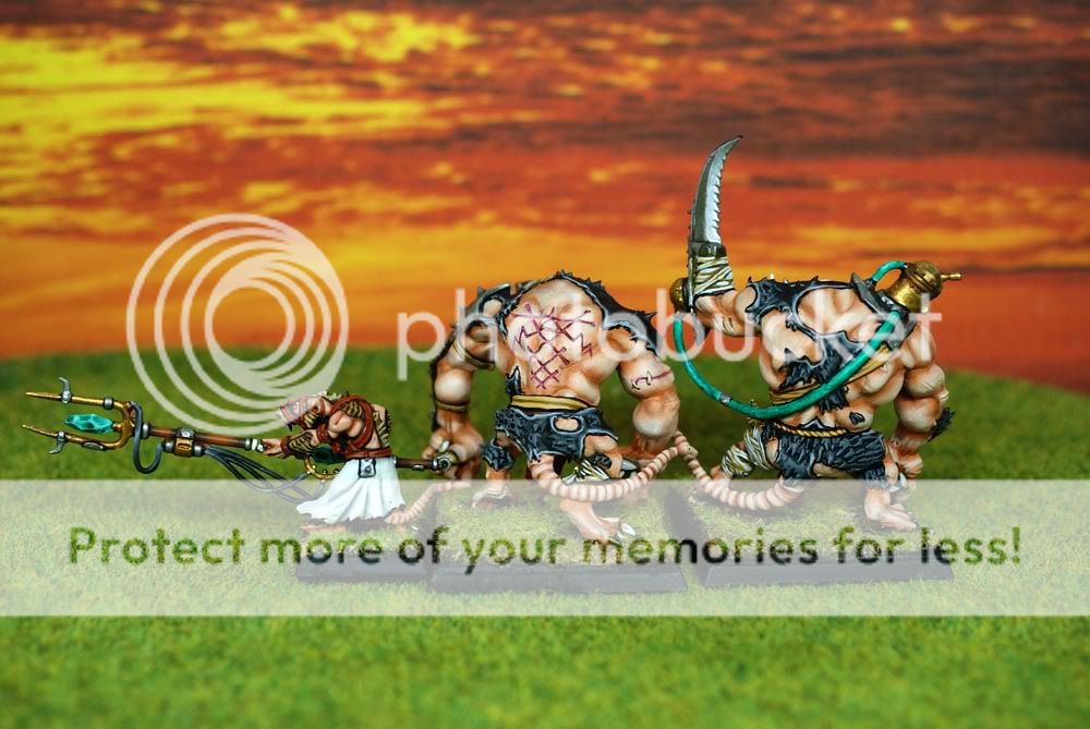 Warhammer MPG Painted Skaven Rat Ogres & Packmaster S45  