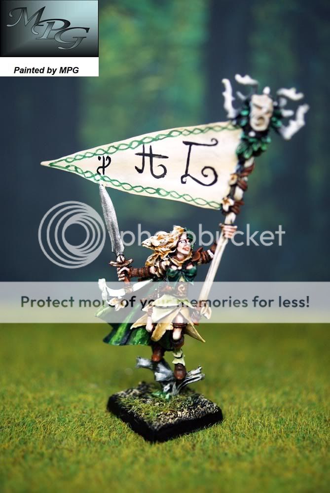 WE18 Warhammer MPG Painted Wood Elf Battle Standard  